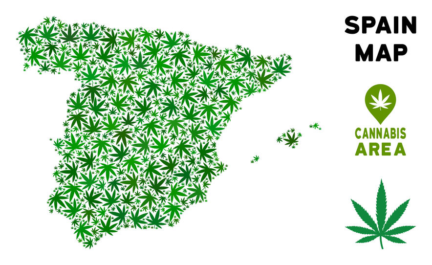 Vector Marijuana Composition Spain Map